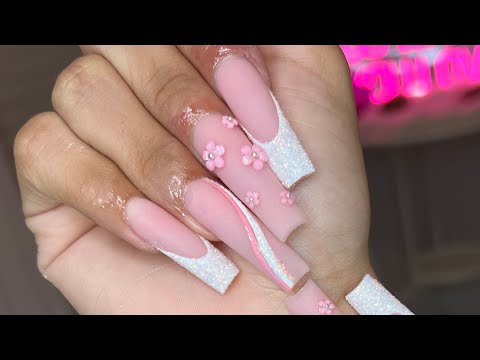 Acrylic Nails | Pink Nail Art Tutorial