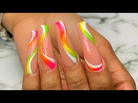 HOW TO: Neon Ombre Swirl | Acrylic Nails Tutorial | BIG ANNOUNCEMENT