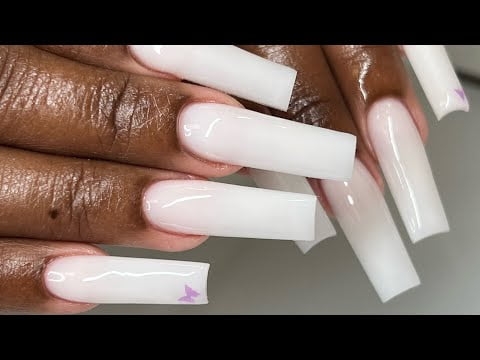 Milky White Nails | Acrylic Nails | Sealing Cuticle Area