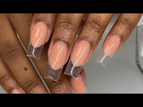 Clear French Tip Nails | Acrylic Nails
