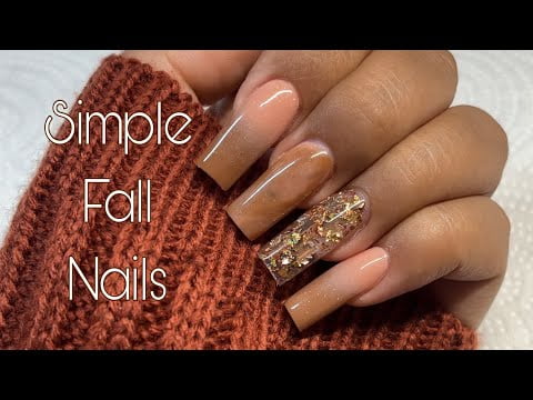 Simple Fall Acrylic Nails 🤎 | Acrylic Nail Tutorial