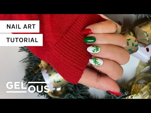 Christmas Gel Nail Art Tutorial: Christmas Wreath