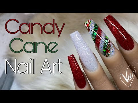 Beginner Nail Tutorial | Candy Cane Color Blocking | Christmas Nail Art