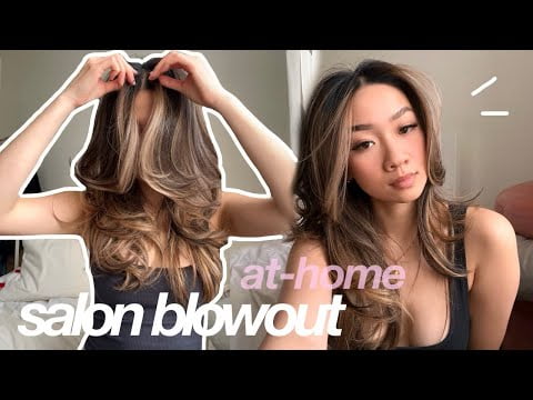 AT HOME SALON BLOWOUT TUTORIAL! + haircare routine, products I use everyday | Colleen Ho