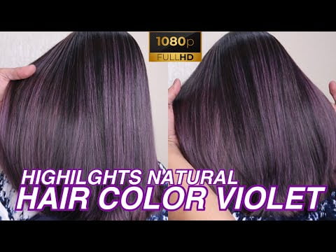 Highilghts natural hair color violet | hair dye for dark hair ‼️