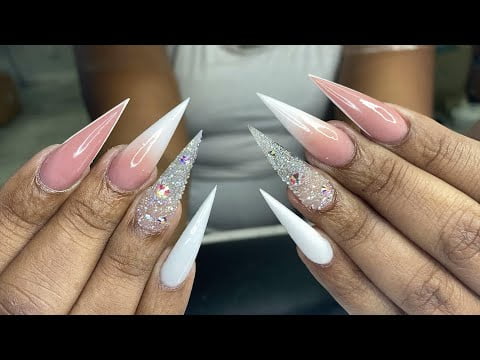 Acrylic Ombre With Stiletto Shape | Nails Art |