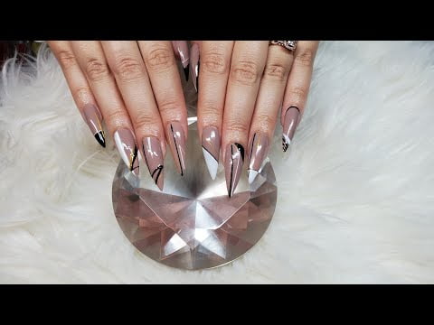Long Stiletto Nails | Abstract Nails | Apres Gel X Tutorial