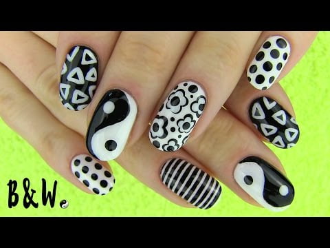 Nail Art in Black and White! Monochrome Nails with MissJenFabulous