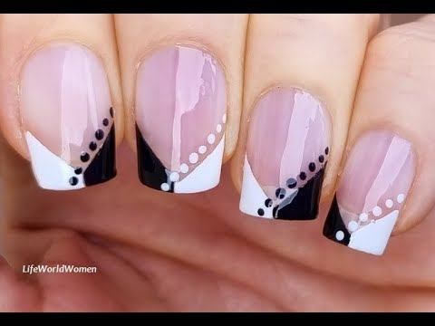 Black & White FRENCH MANICURE / Chevron NAIL ART For Everyday! - NAILS 2022