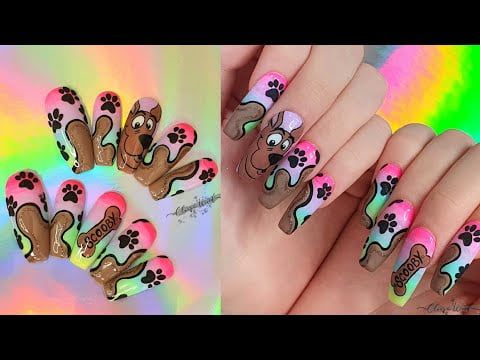 Scooby Doo Press On Nails Tutorial | How To Press On Nails