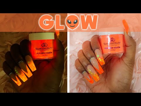 DIY Orange Glow in the Dark Nails