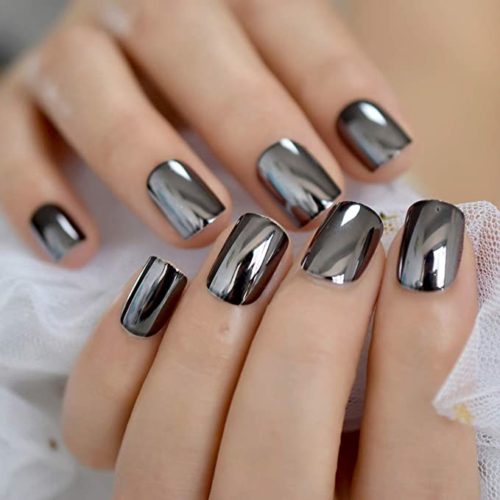 Gunmetal chrome metallic nails from amazon