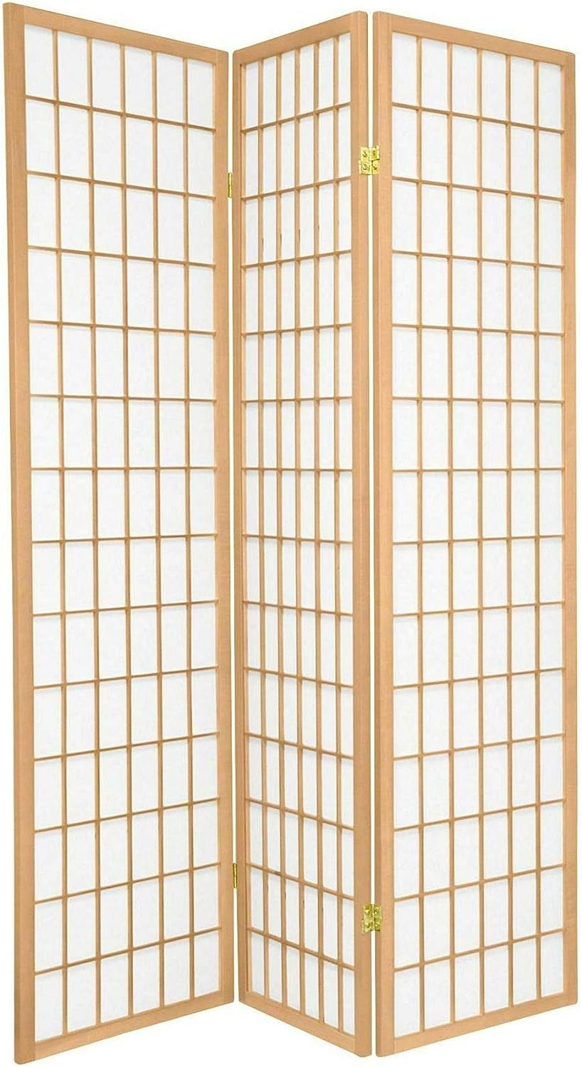Legacy Decor 3 Panels Room Divider Privacy Screen Partition Shoji Style 6 ft Tall Black Finish