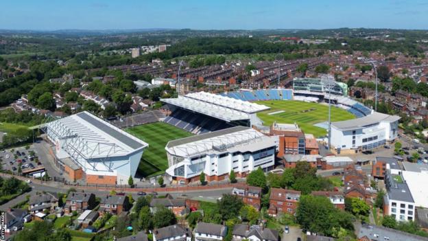 An aerial view of the Headingley Stadium complex, home of Yorkshire County Cricket Club
