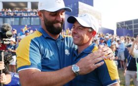 Jon Rahm and Rory McIlroy at the Ryder Cup
